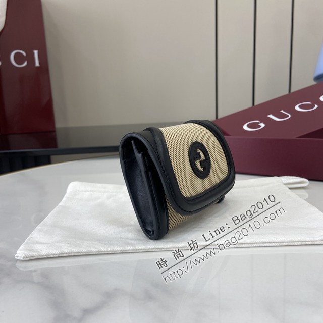 Gucci專櫃古馳最新款圓形互扣式雙G標識卡片夾卡包零錢包 jh2681型號：818811